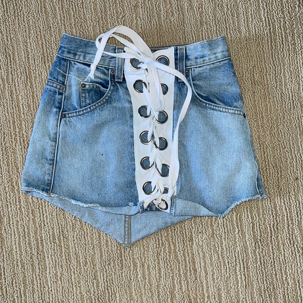 LF Carmar denim beatrice lace up skirt